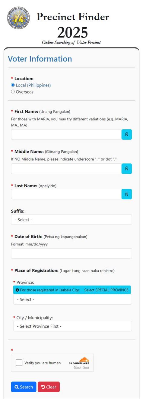 COMELEC Precinct Finder .